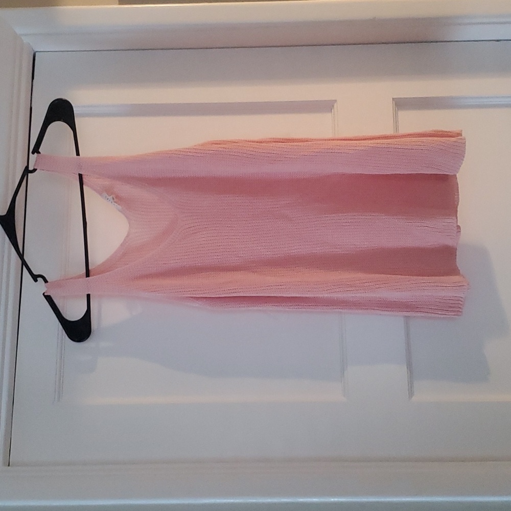 Sweater knit tank top-coral